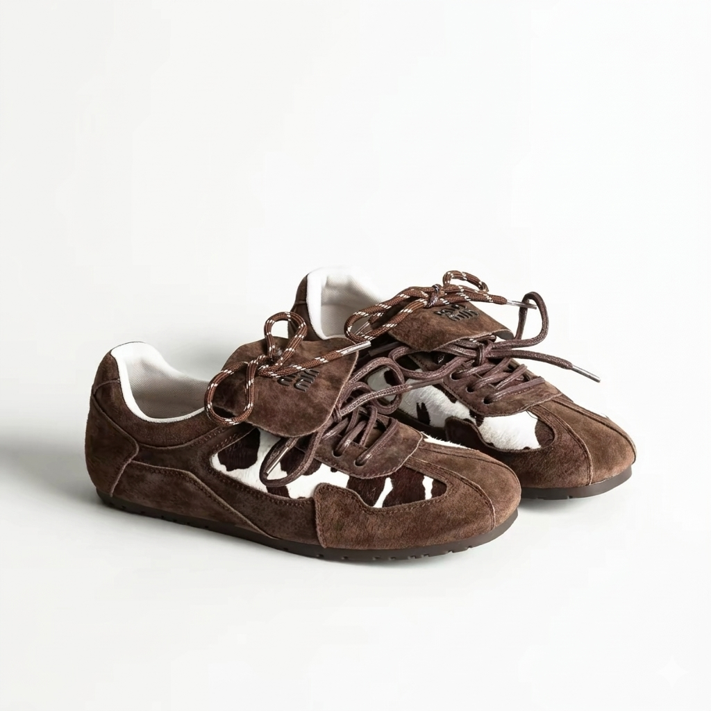Chocolate Cowhide Sneakers