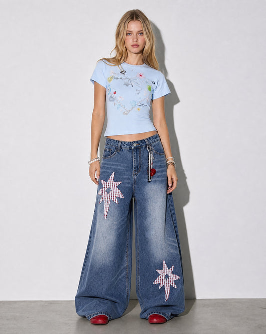 Stellar Patch Baggy Jeans