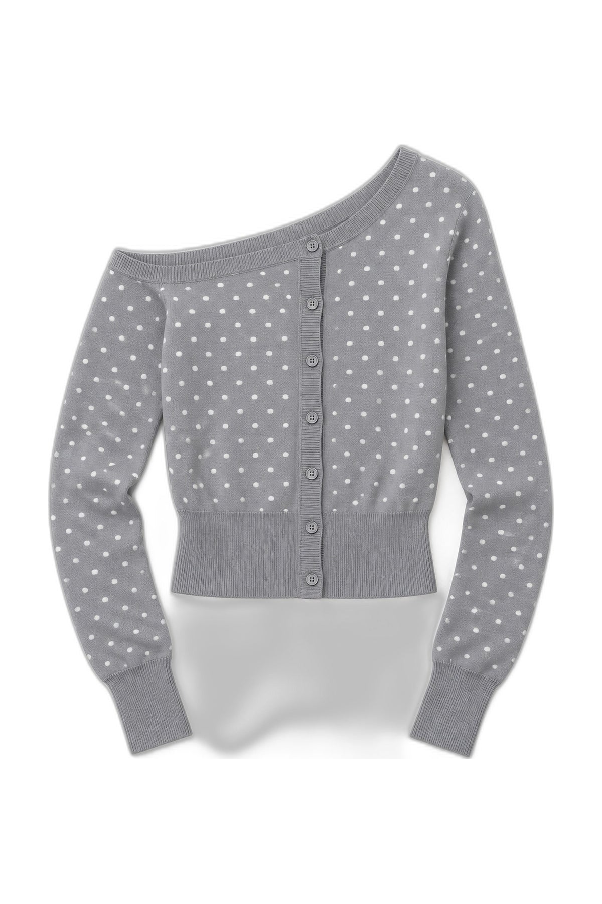 Dotted Wide Neck Cardigan