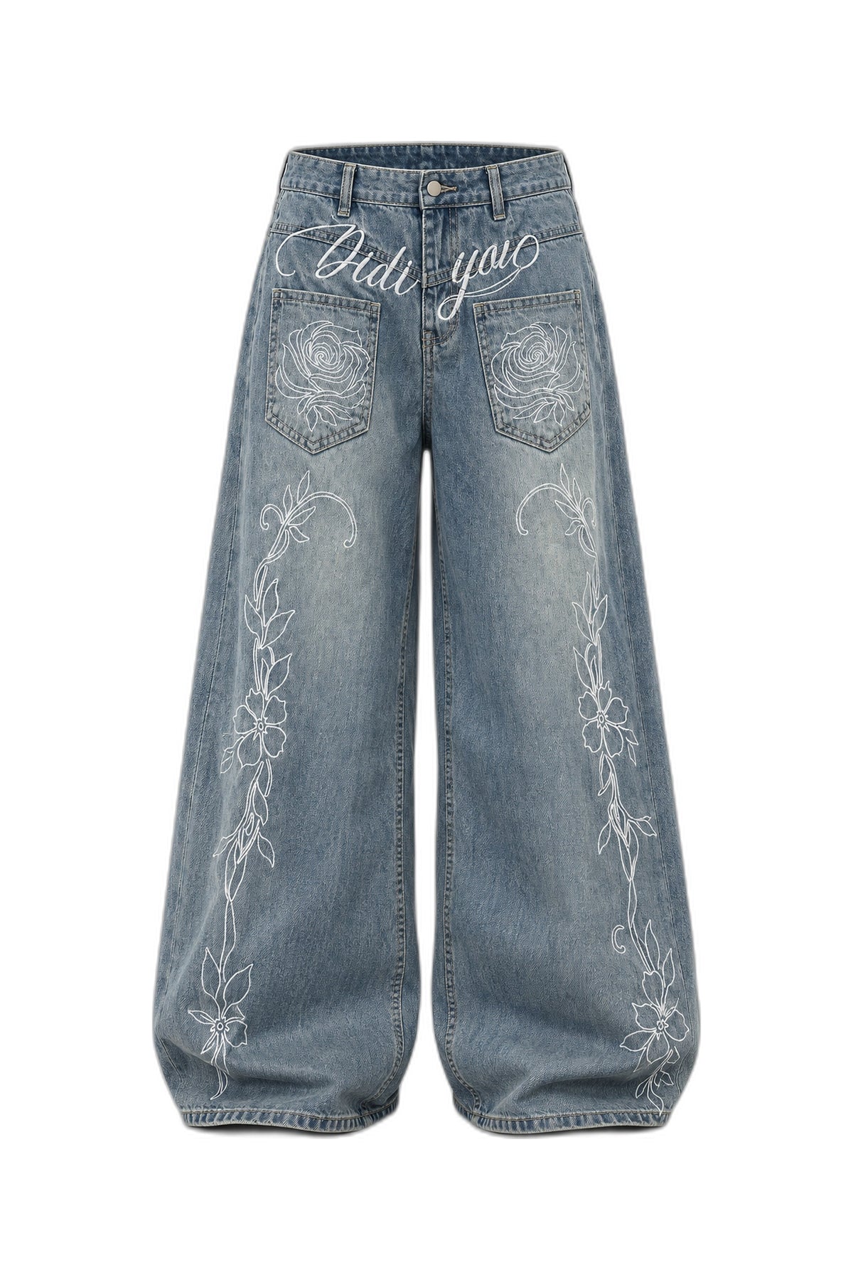 Floral Embroidered Jeans