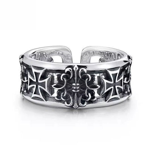 Vintage Black Cross Ring
