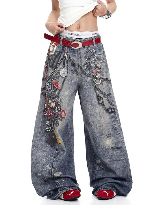 Graphic Chain Denim