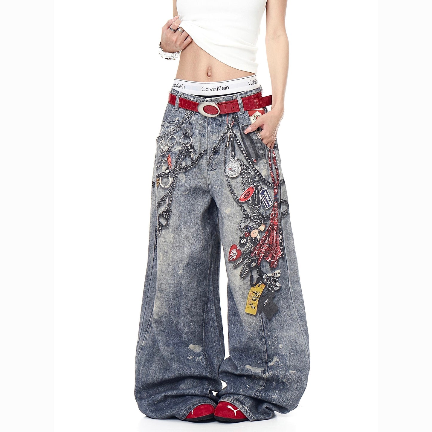 Graphic Chain Denim