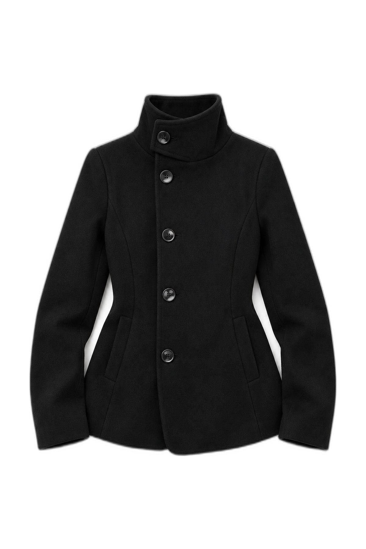 Shaped Stand Collar Coat