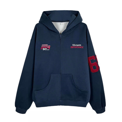 Vintage Racing-Style  ︎︎ジップ パーカー