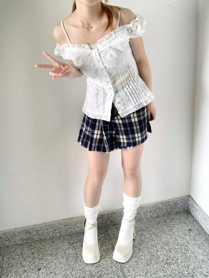 Cotton Lace フリルブラウス