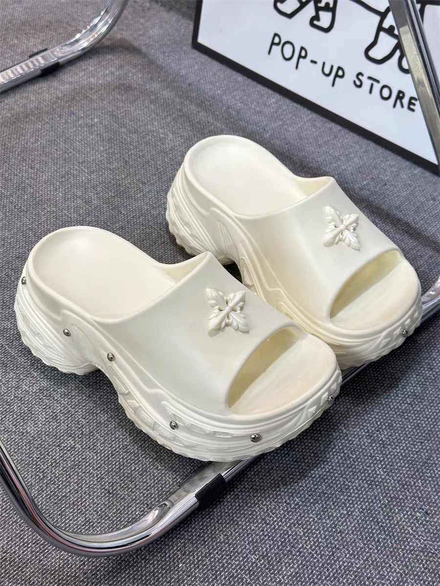 Y2K-Chrome-Butterfly Sandals +8cm
