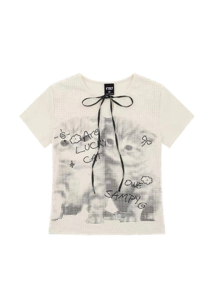 Midnight Cat Ribbon Tシャツ