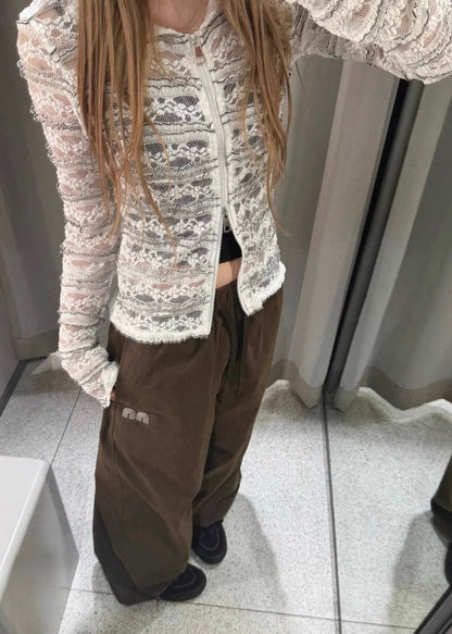 Sheerレース Hooded Top