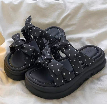 Polka Knot Sandals