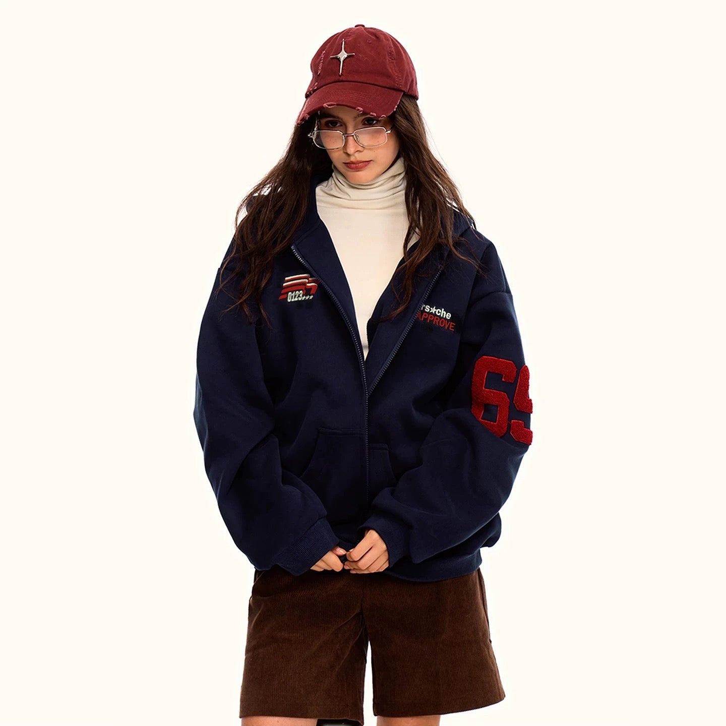 Vintage Racing-Style  ︎︎ジップ パーカー