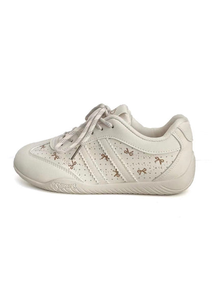 Ribbon Dot Lace-Up Sneakers