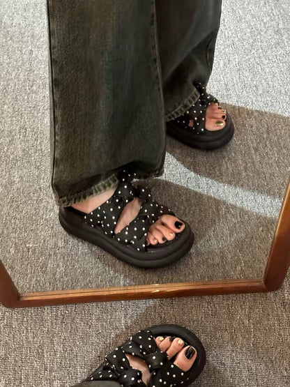 Polka Knot Sandals