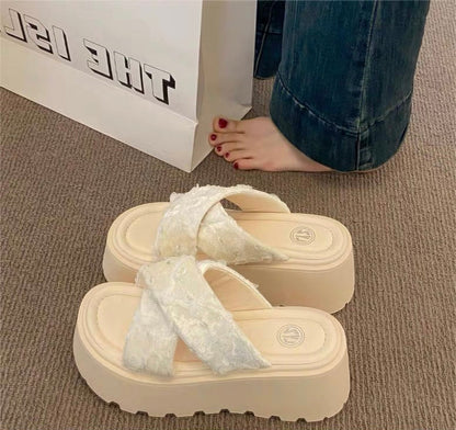 Rose Lace Platform Sandals +8cm