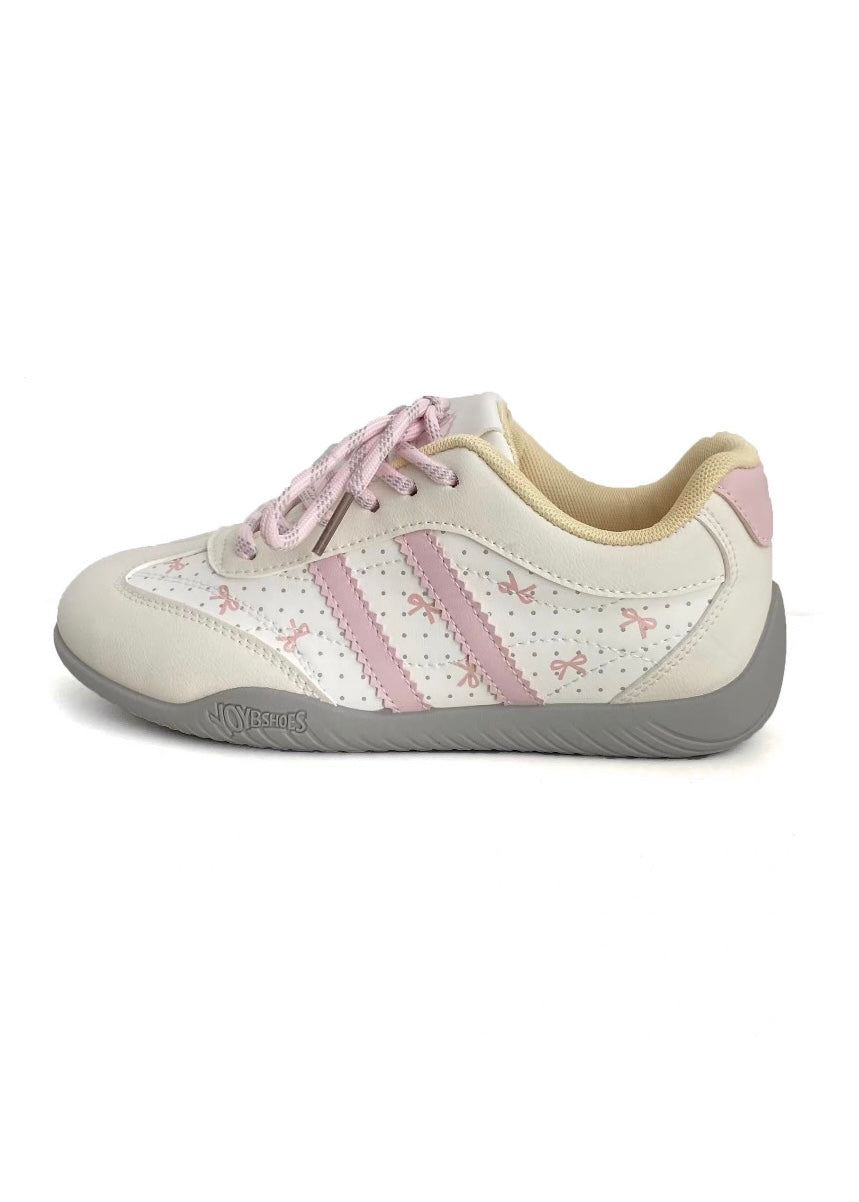 Ribbon Dot Lace-Up Sneakers