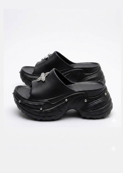 Y2K-Chrome-Butterfly Sandals +8cm