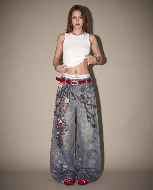 Graphic Chain Denim
