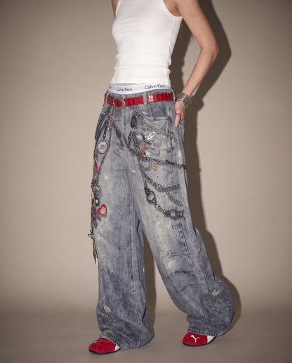 Graphic Chain Denim