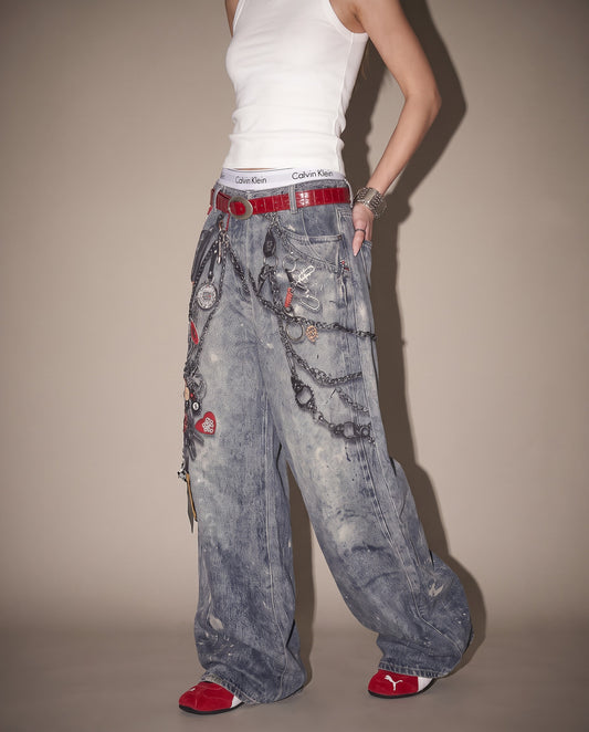 Graphic Chain Denim