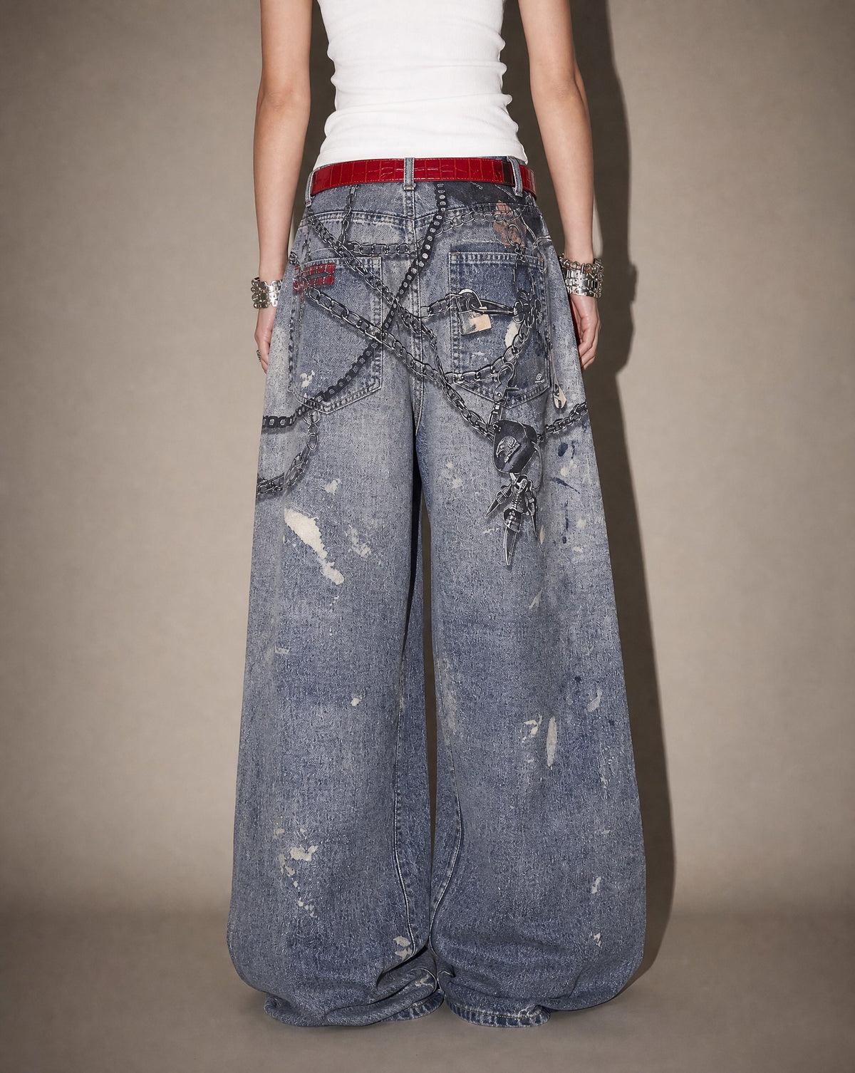 Graphic Chain Denim