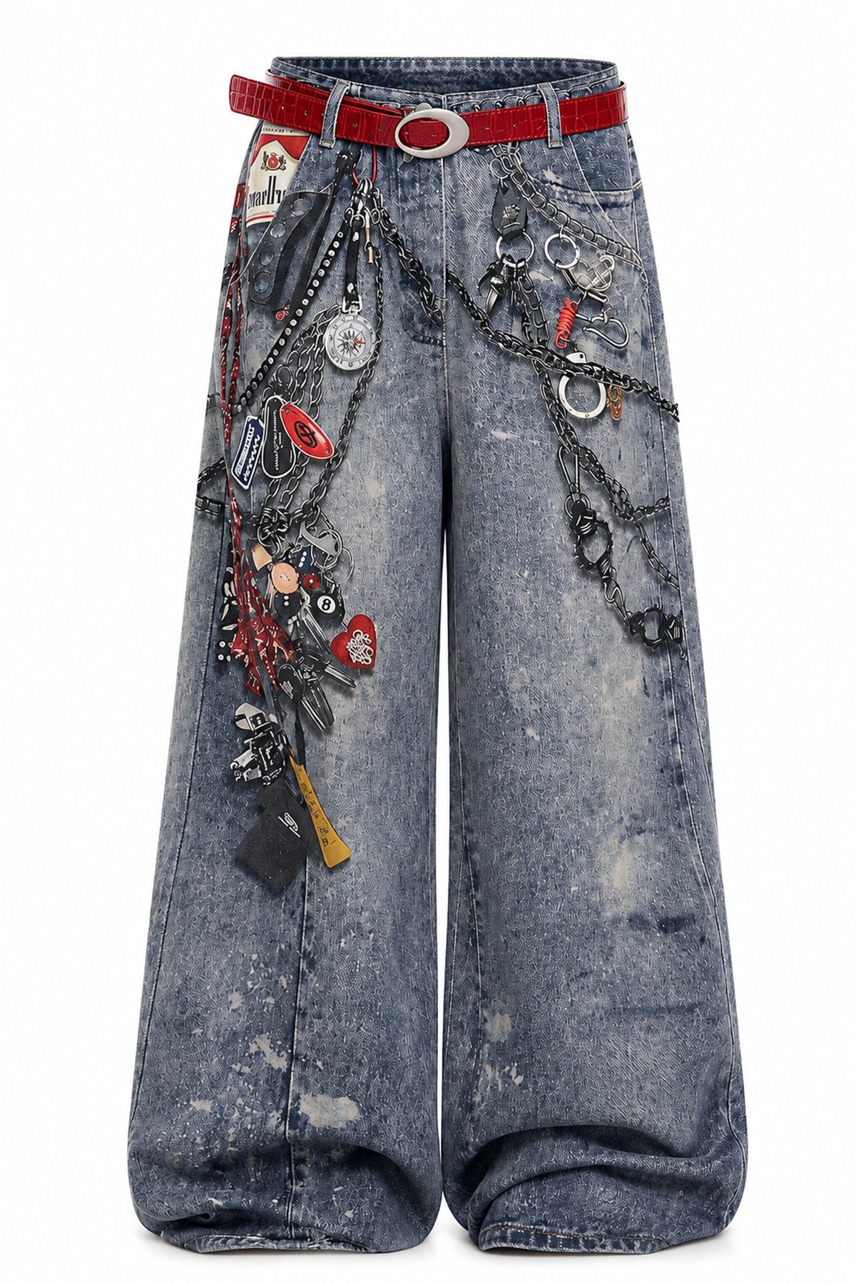 Chain Graphic Jeans