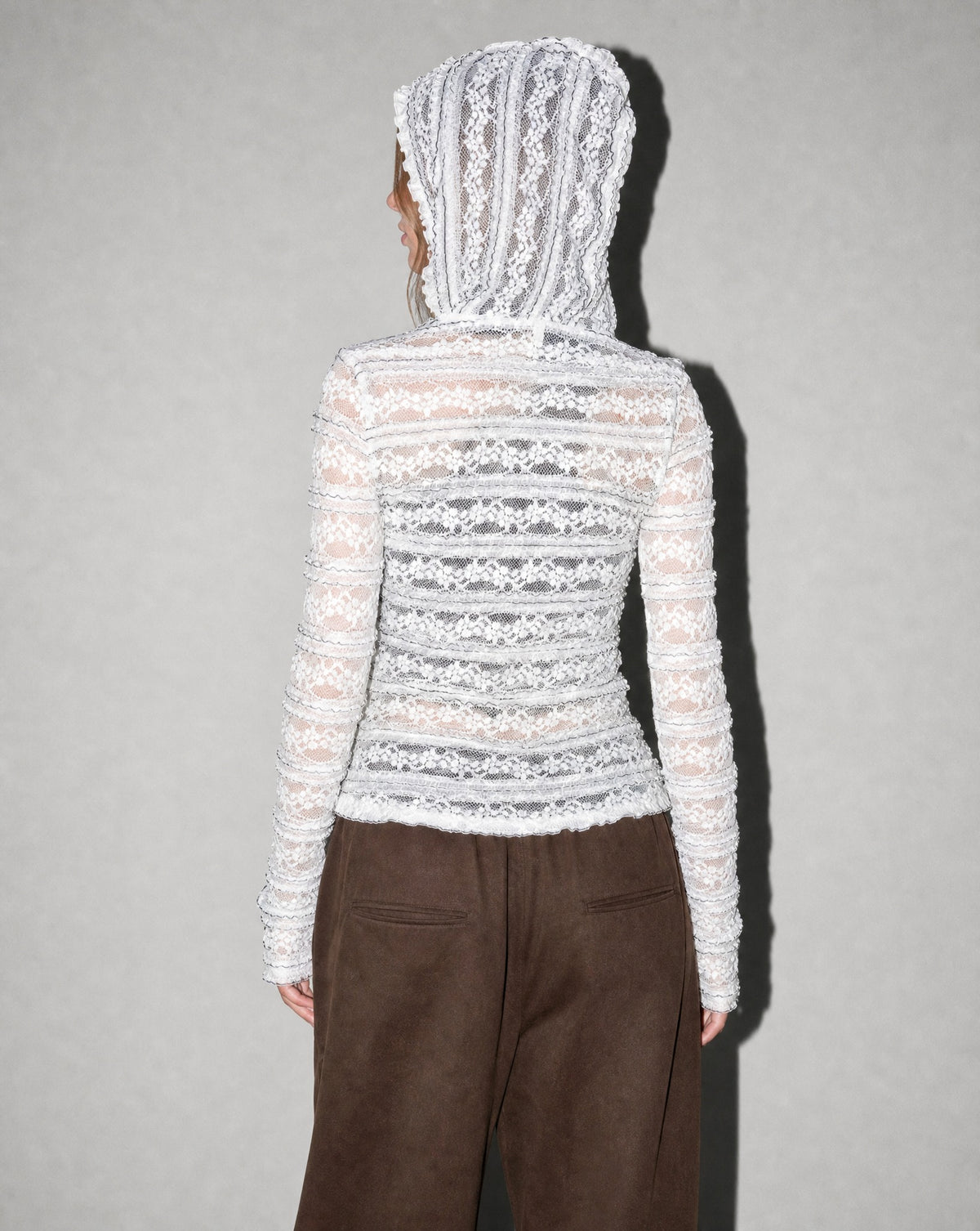 Sheerレース Hooded Top