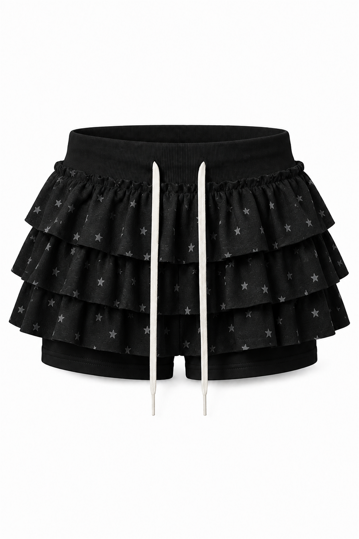 Star Tiered Skirt - BLACK