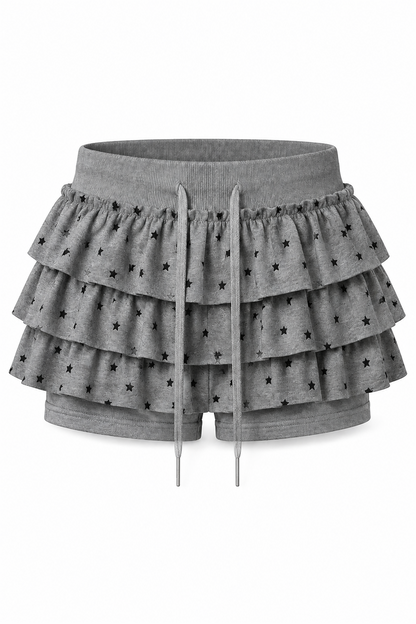 Star Tiered Skirt - GRAY