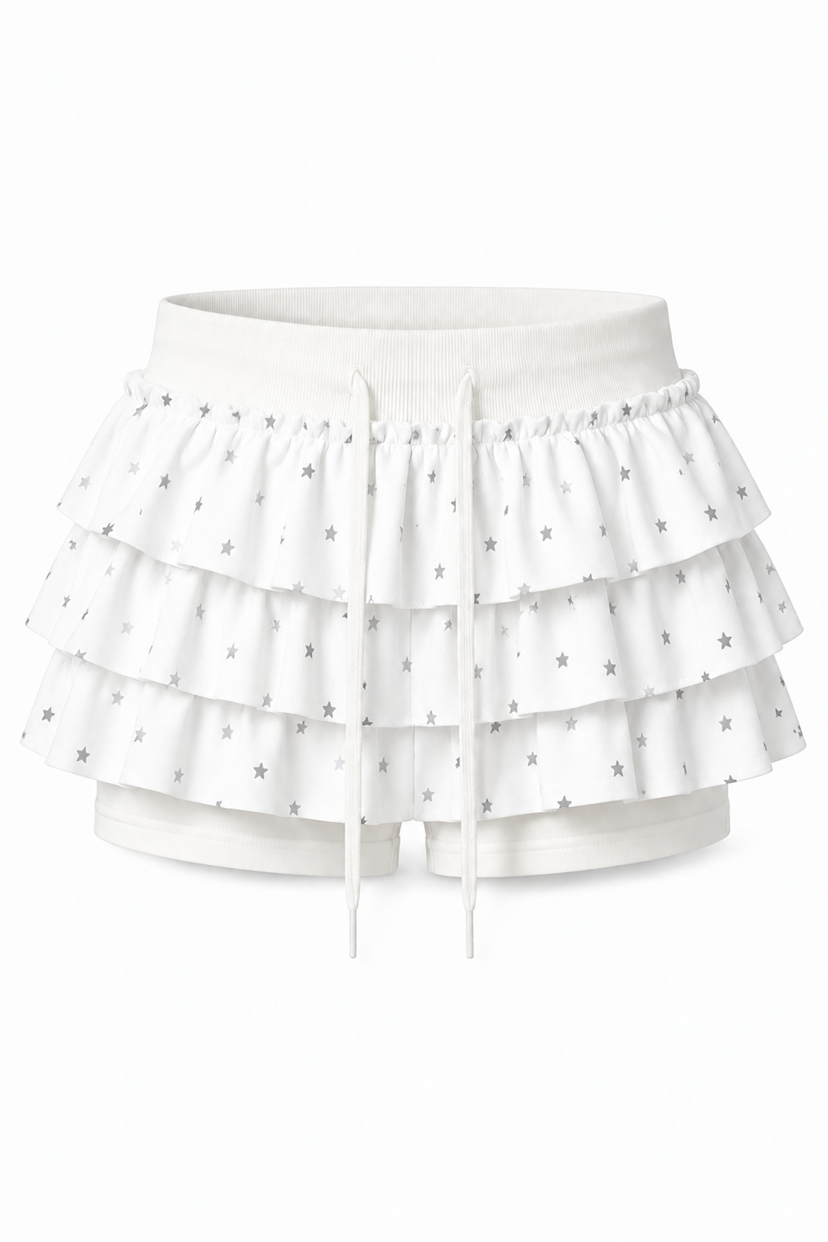 Star Tiered Skirt - WHITE
