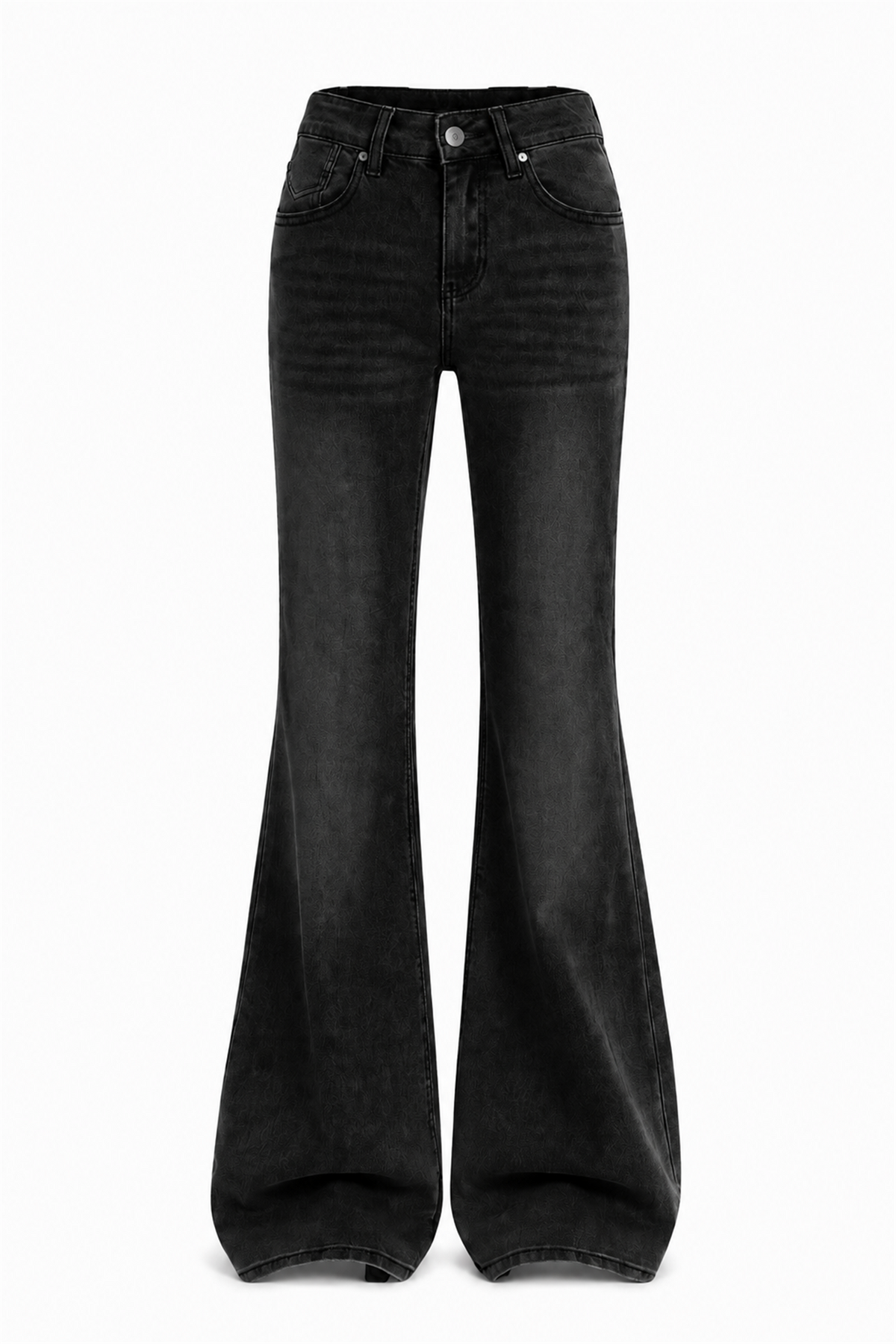 Faded Flare Jeans - BLACK