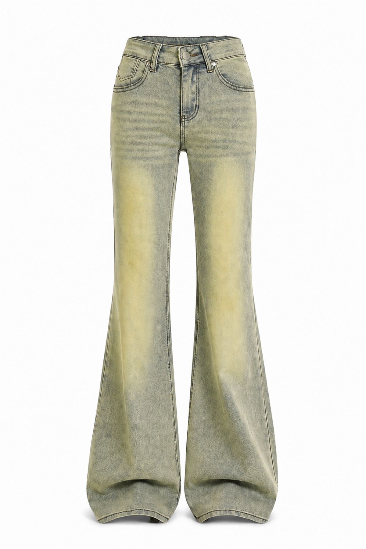 Faded Flare Jeans - YELLOW