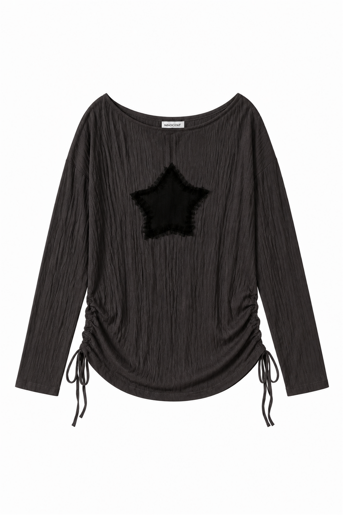 Fuzzy Star Top - BLACK