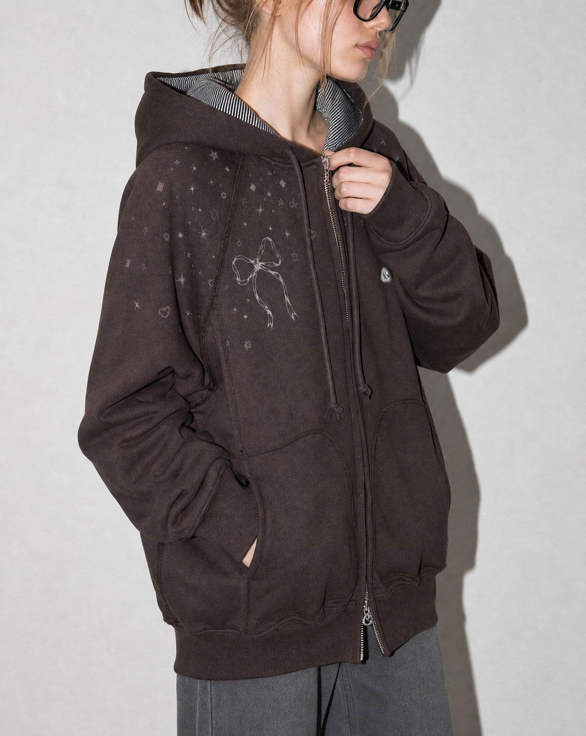 Bow Zip Hoodie