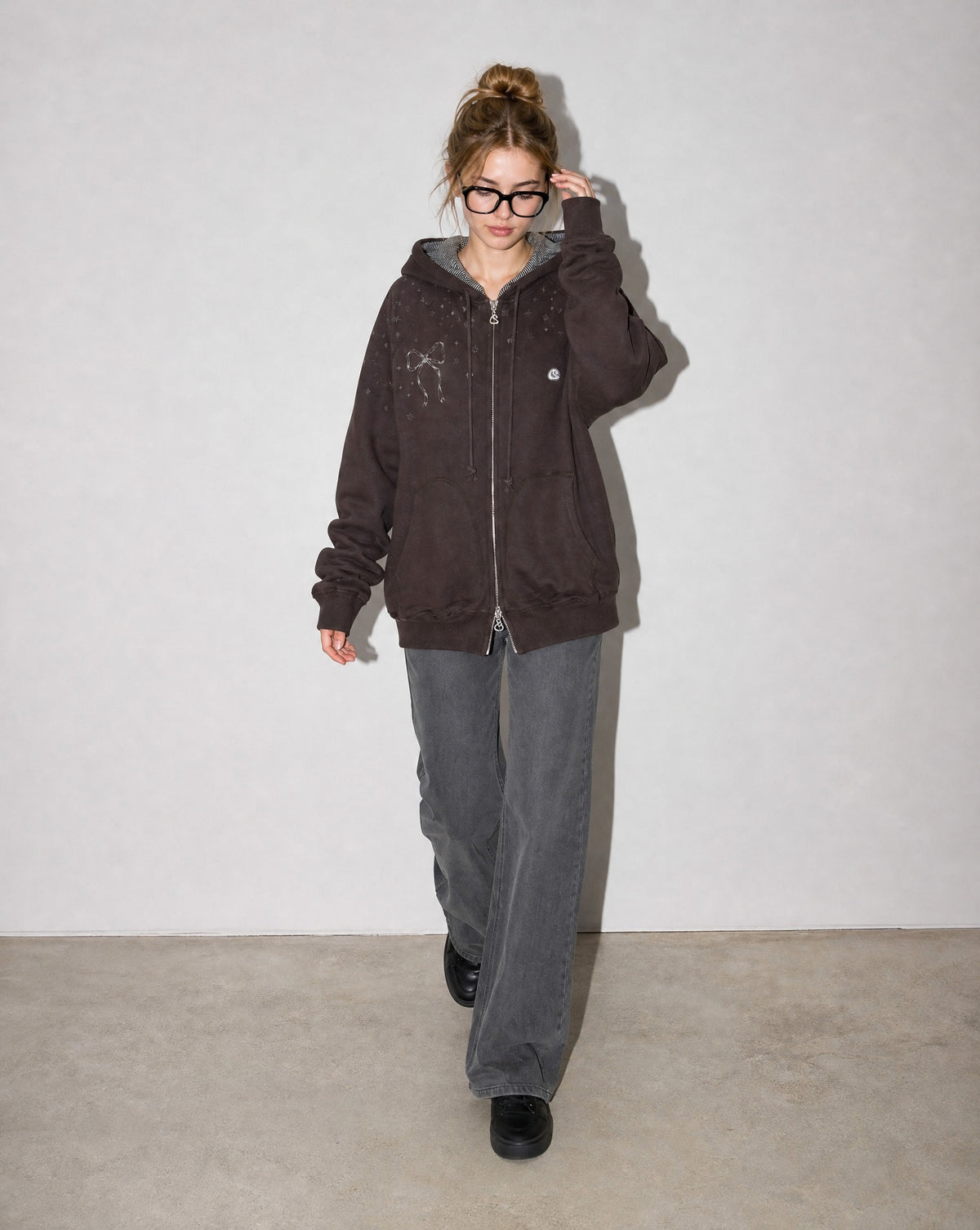 Bow Zip Hoodie