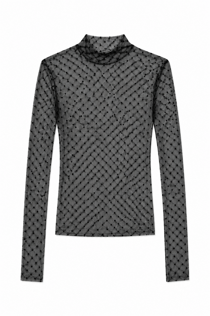 Sheer Dot Top - BLACK