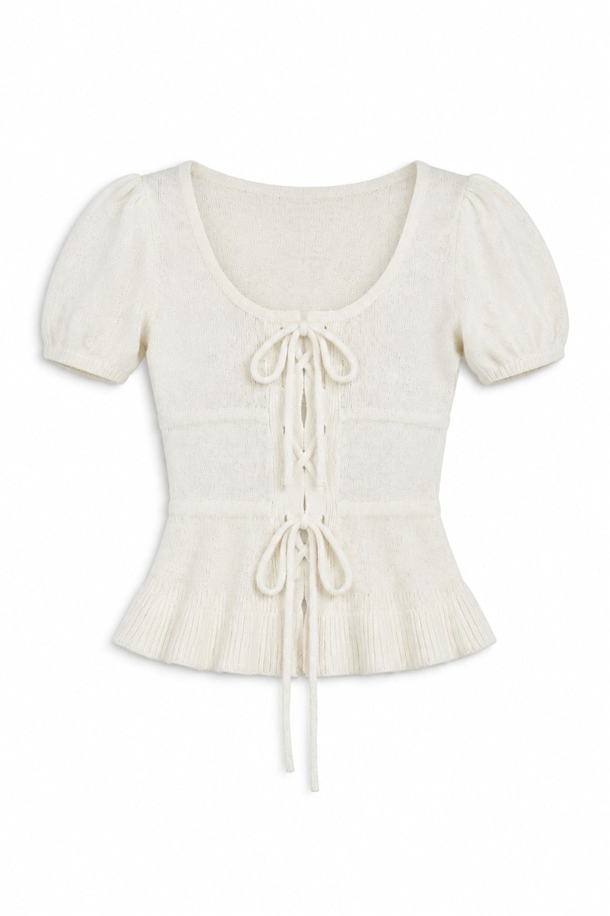 Lace-Up Knit Top