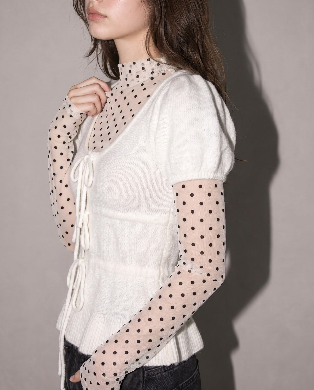 Lace-Up Knit Top