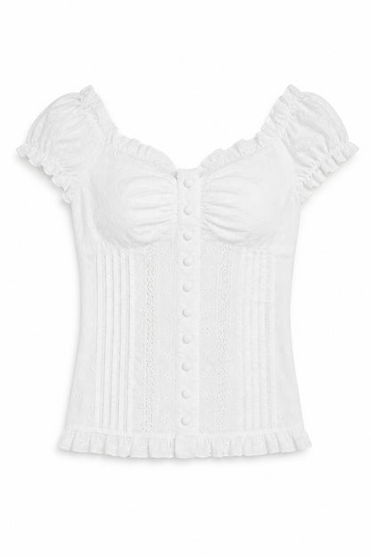 Eyelet Ruffle Blouse