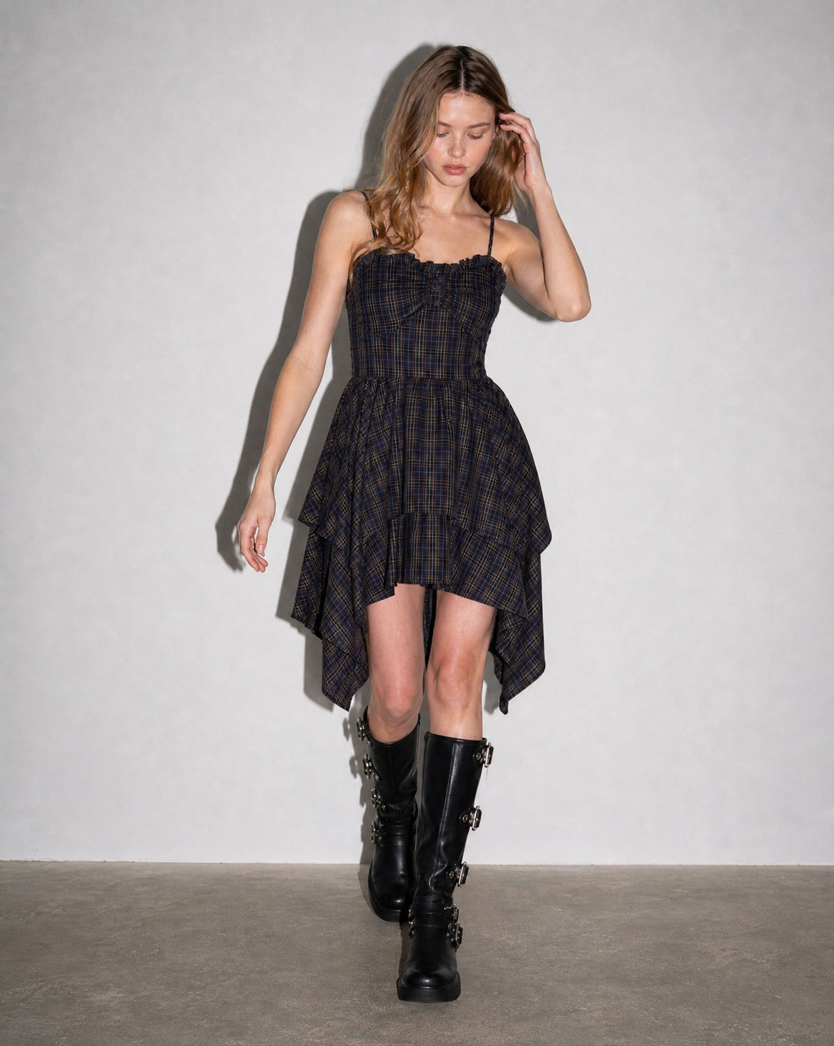 Plaid Ruffle Dress