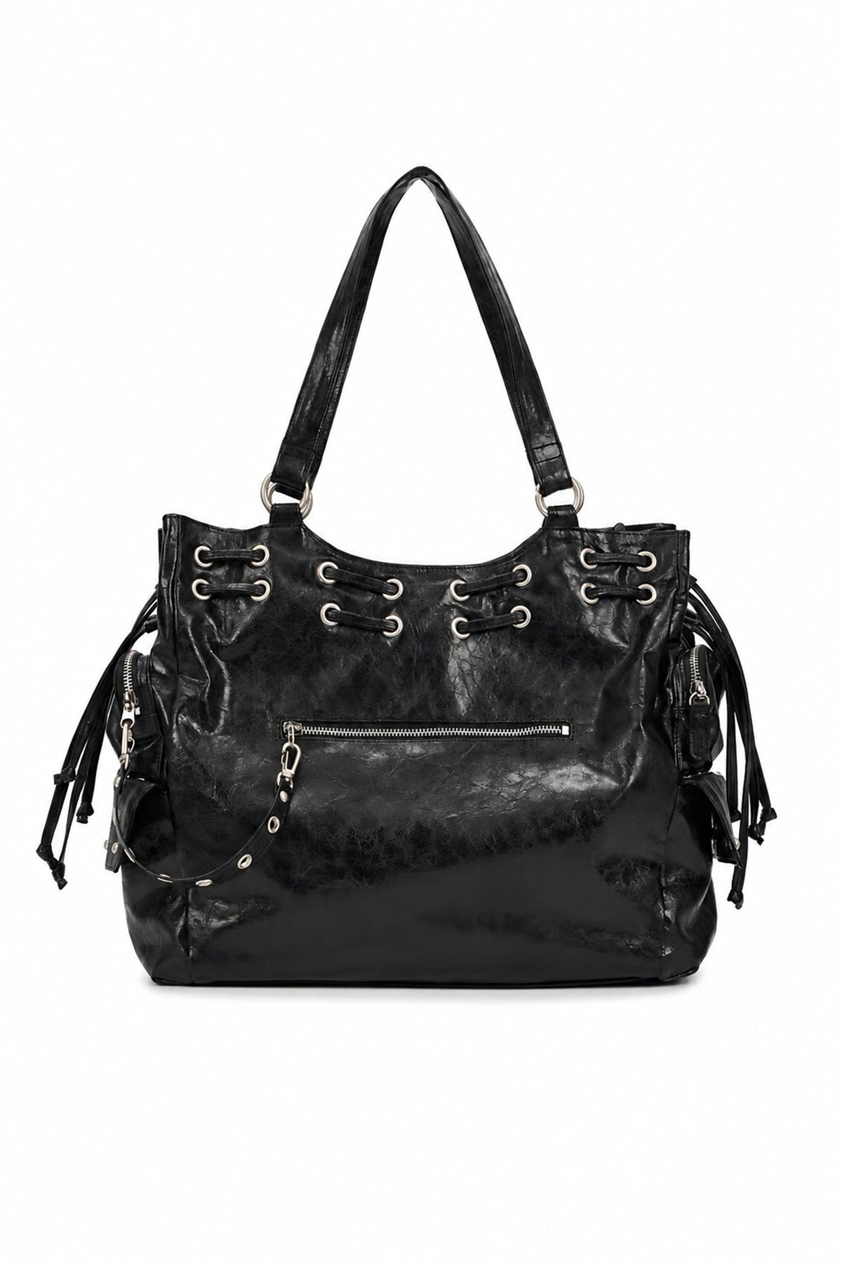 Studded Lace-Up Tote