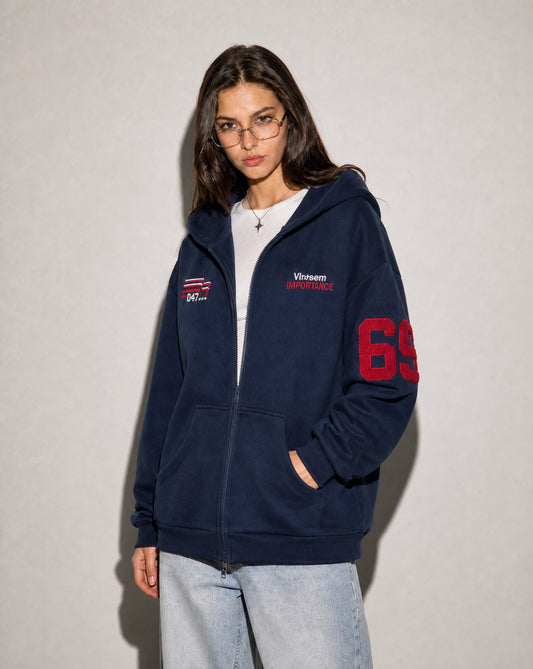 Vintage Racing-Style  ︎︎ジップ パーカー