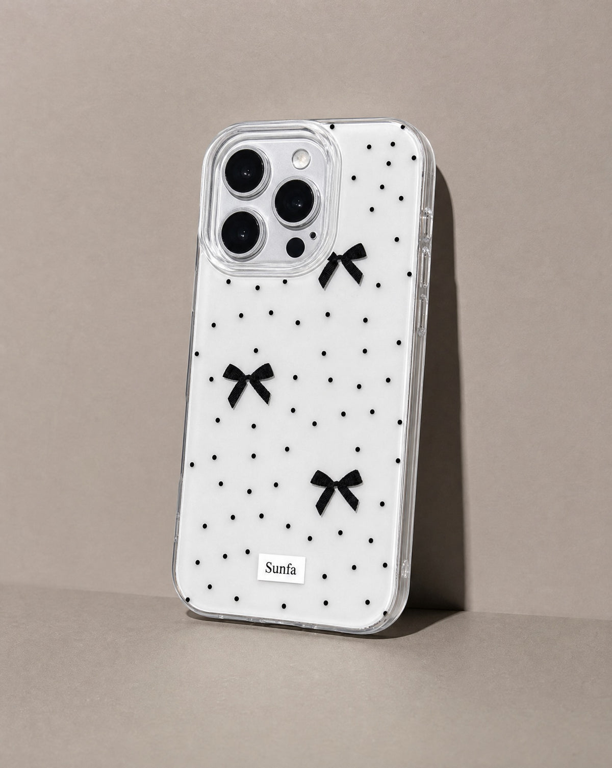 Polka Dot Ribbon Clear Case