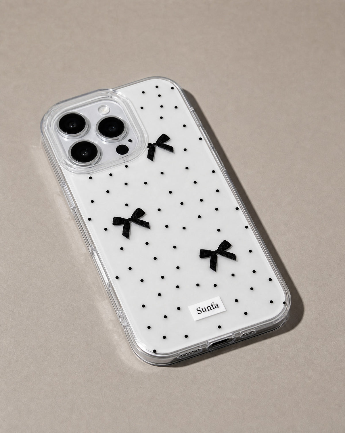 Polka Dot Ribbon Clear Case