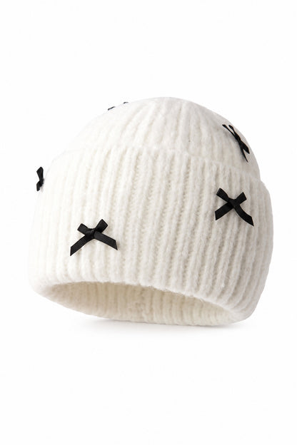 Satin Bow Beanie