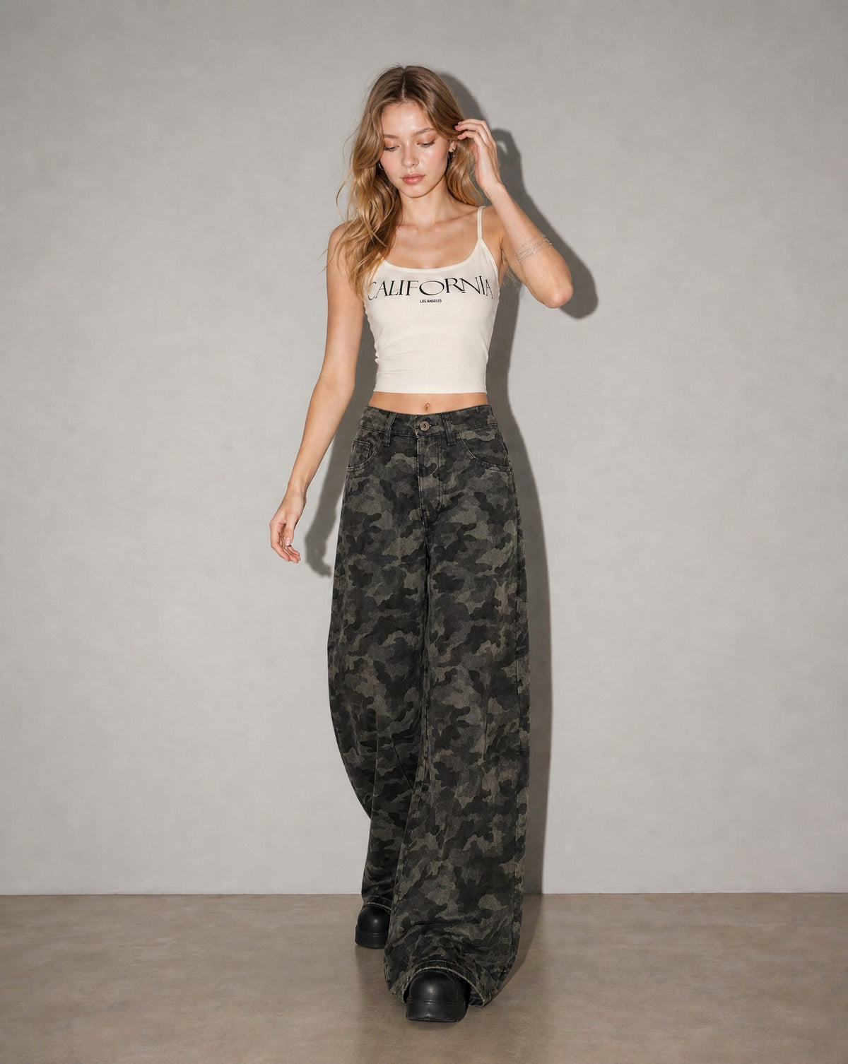 Camo Wide Jeans