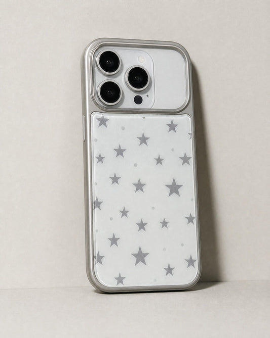 Cream Gray Star iPhone Case