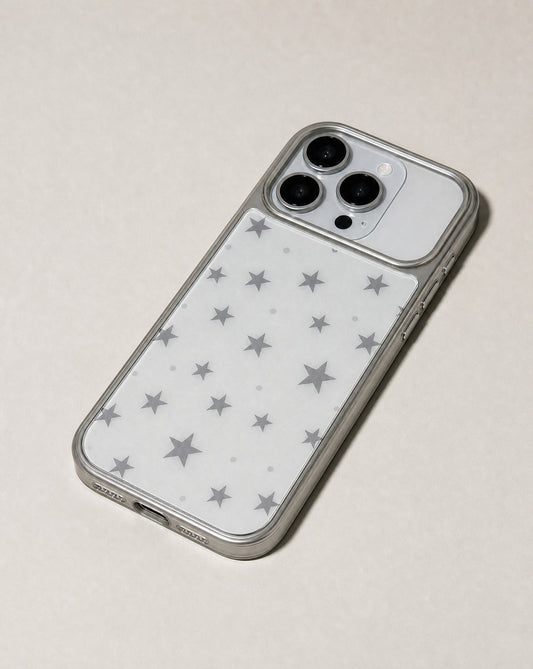 Cream Gray Star iPhone Case