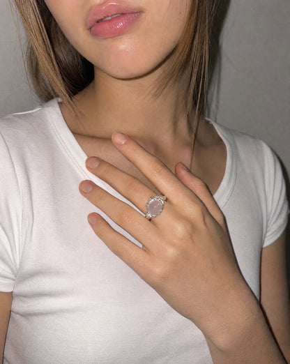 Naples Night Silver Cats Eye Ring