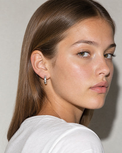 Sterling Silver Punk Minimalist Hoop Earrings