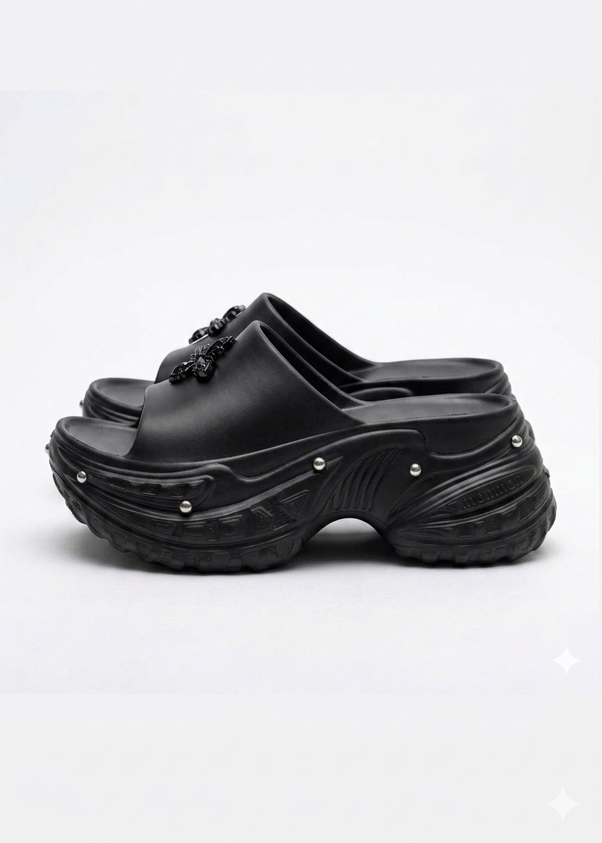Y2K-Chrome-Butterfly Sandals +8cm